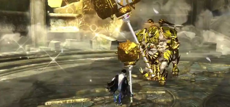 Bayonetta 2 battle scene screenshot