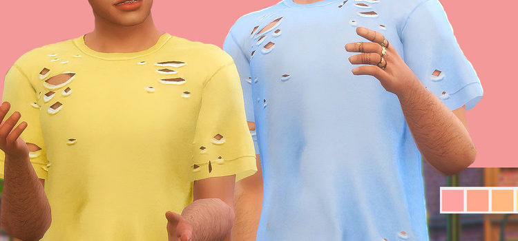 Base-game compatible ripped t-shirts CC (TS4)