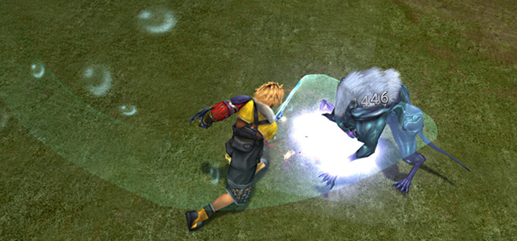 Tidus dealing waterstrike with the Brotherhood sword (FFX HD)