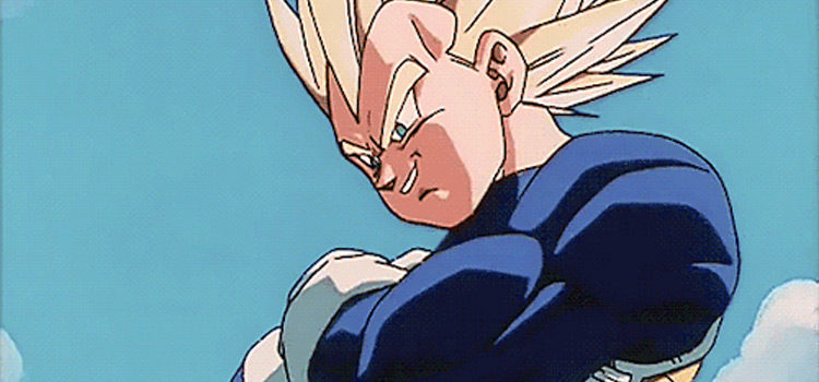 Super Saiyan Vegeta smirking