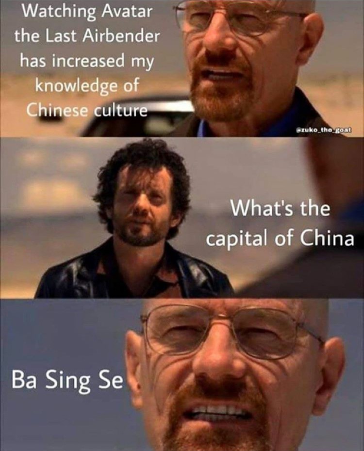 Watching Avatar the last airbender - Breaking Bad crossover meme