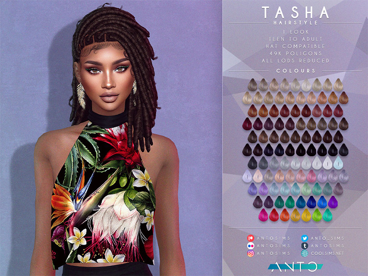 Tasha Hairstyle / Sims 4 CC