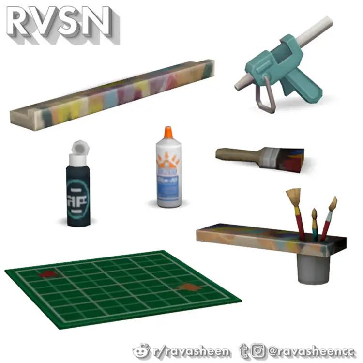 Procraftination Art Clutter / Sims 4 CC