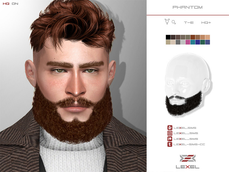 Phantom (Alpha Beard) / Sims 4 CC