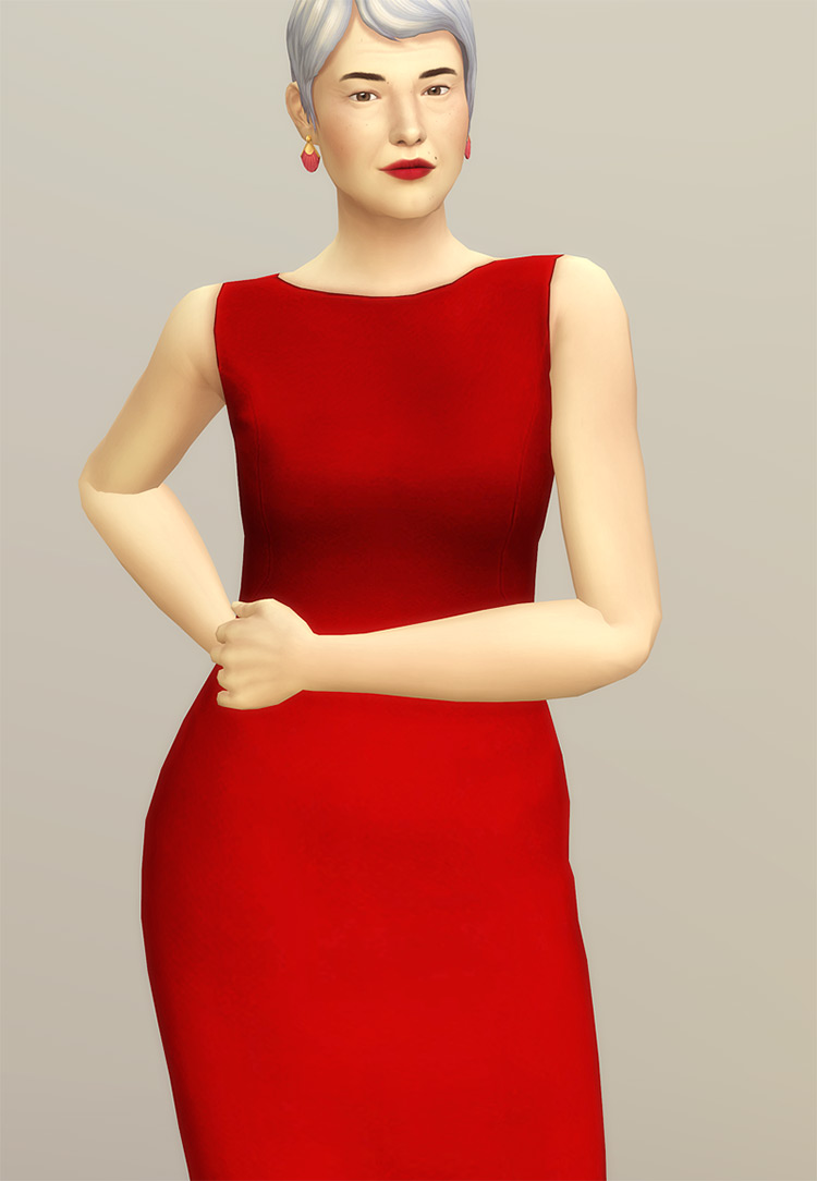 Crepe Midi Dress / TS4 CC