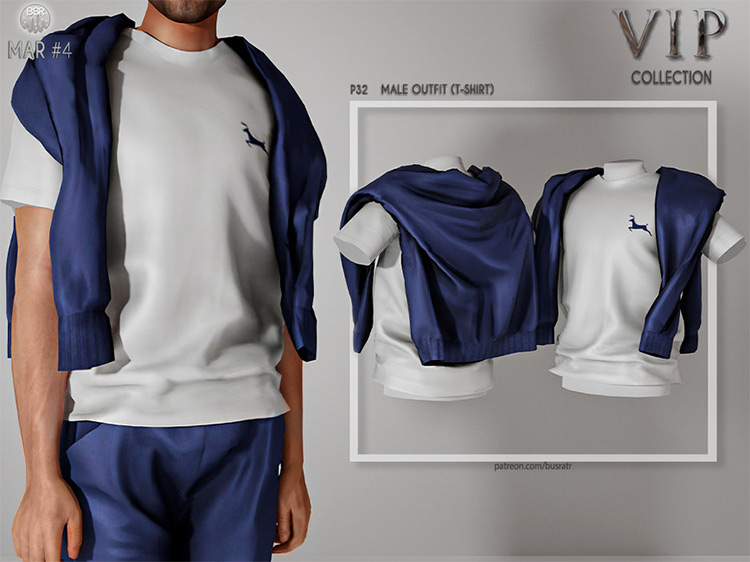 Male Outfit (T-Shirt) P32 / Sims 4 CC